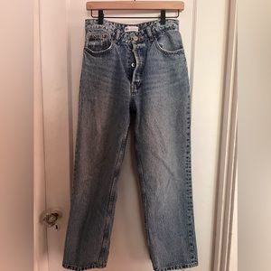 Zara | high waisted straight leg jean